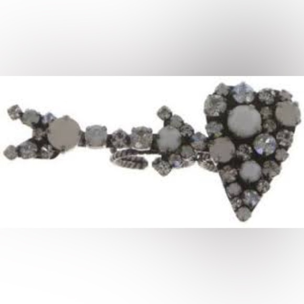 Konplott Crystal Heart Arrow Ring - White and Silver